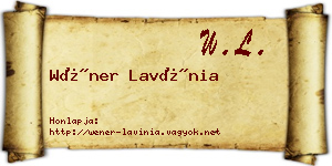 Wéner Lavínia névjegykártya